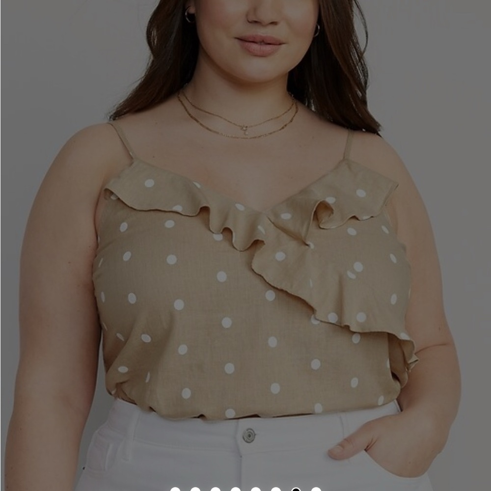 Polka Dot Ruffled Wrap Effect Cami - Old Navy XXL